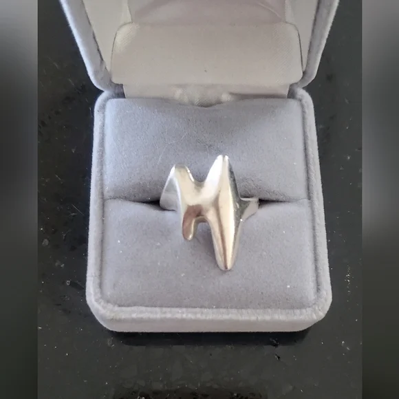 Georg Jensen 925 Sterling Silver Modernist Statement Ring Size 7 - Picture 7 of 7